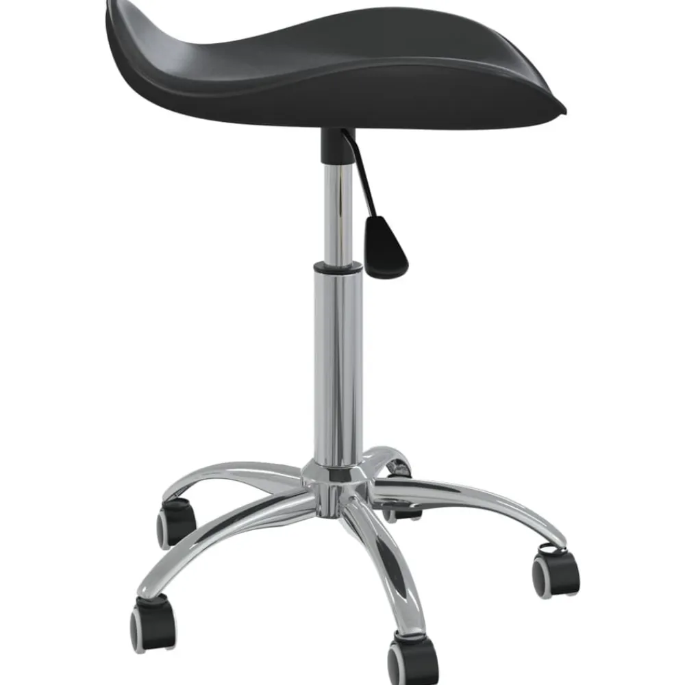 vidaXL Taburete de salón de belleza de cuero sintético Negro Sale