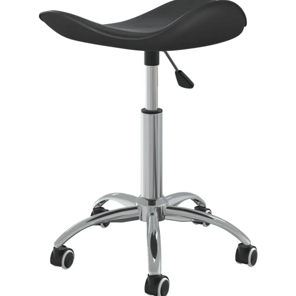 vidaXL Taburete de salón de belleza de cuero sintético Negro Sale
