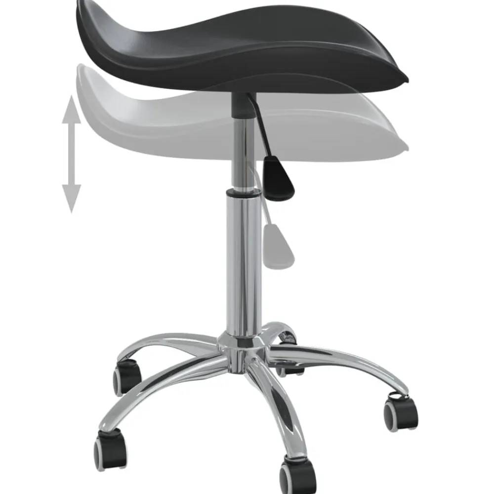 vidaXL Taburete de salón de belleza de cuero sintético Negro Sale