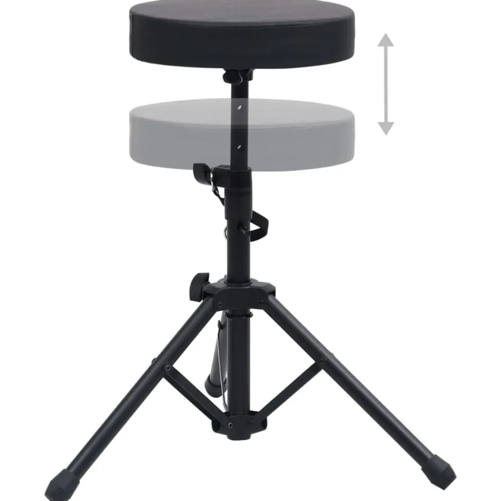 vidaXL Taburete de tambor ajustable redondo negro Outlet