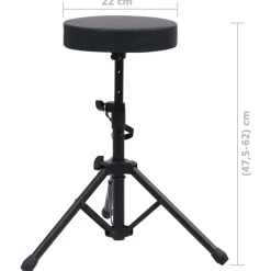 vidaXL Taburete de tambor ajustable redondo negro Outlet