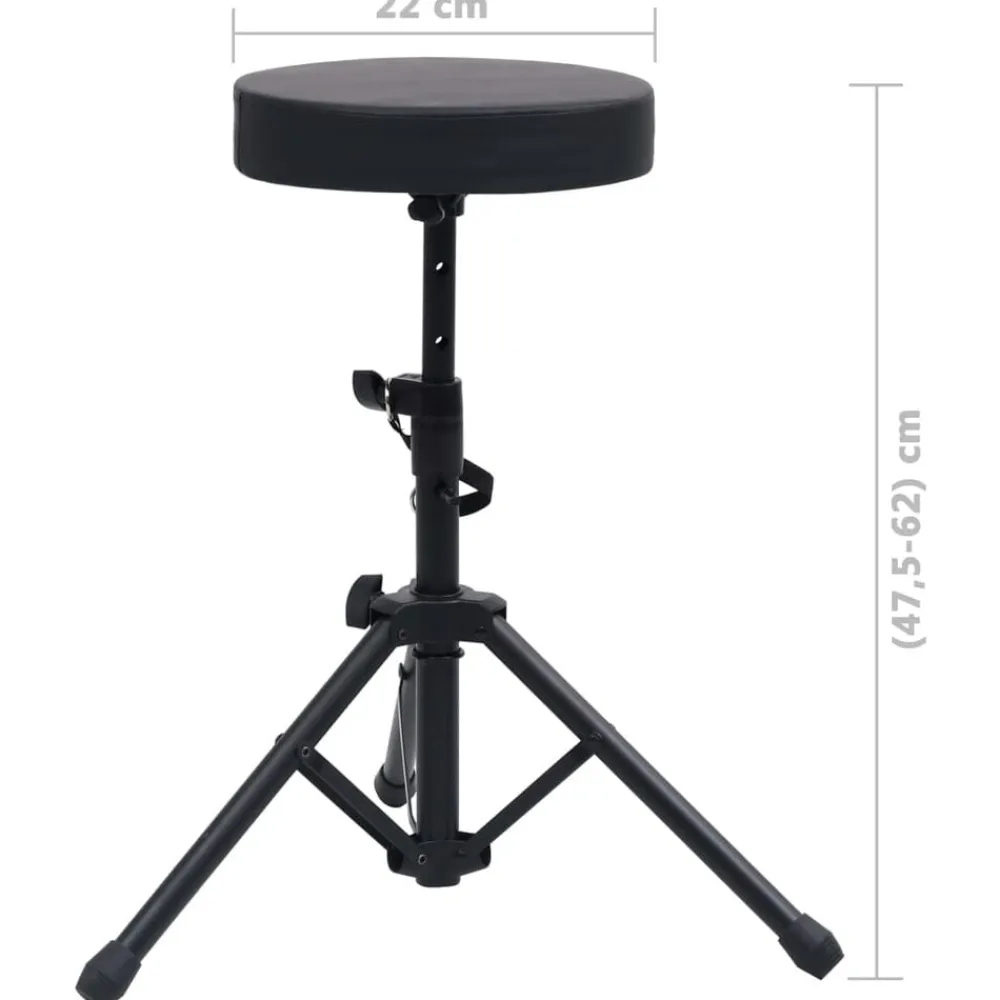 vidaXL Taburete de tambor ajustable redondo negro Outlet