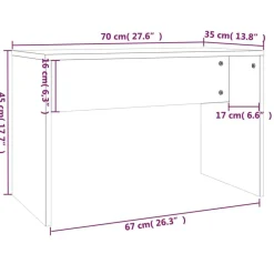 vidaXL Bancos-Taburete de tocador contrachapada 70x35x45 cm