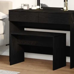 vidaXL Taburete de vestidor 70 x 35 x 45 cm Roble negro New
