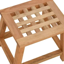 vidaXL Salud Y Belleza-Taburete escalón madera maciza nogal 29x22,5x25,5 cm