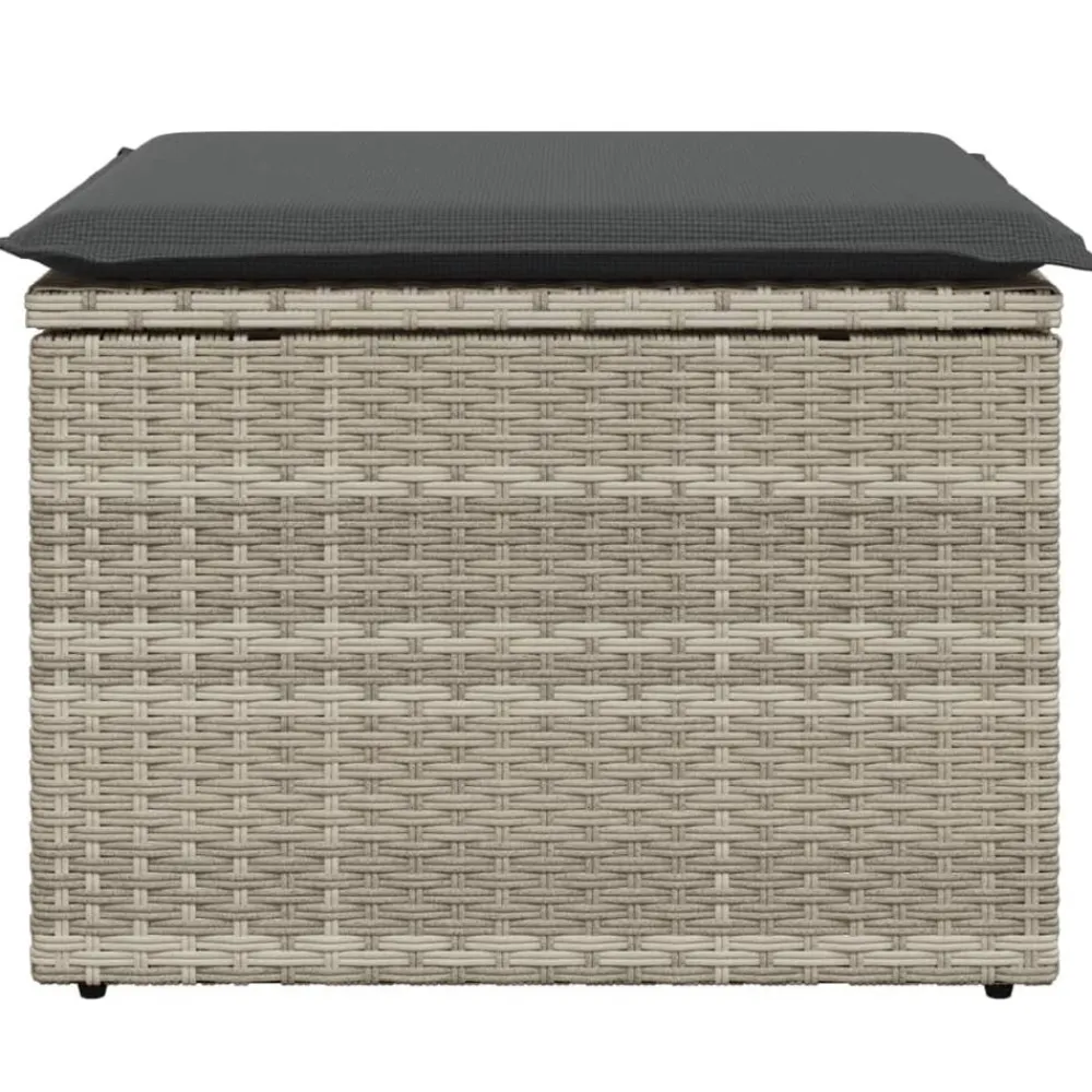 vidaXL Muebles De Jardín-Taburete jardín con cojín ratán sintético 55x55x37cm