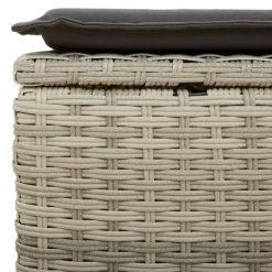 vidaXL Muebles De Jardín-Taburete jardín con cojín ratán sintético 55x55x37cm