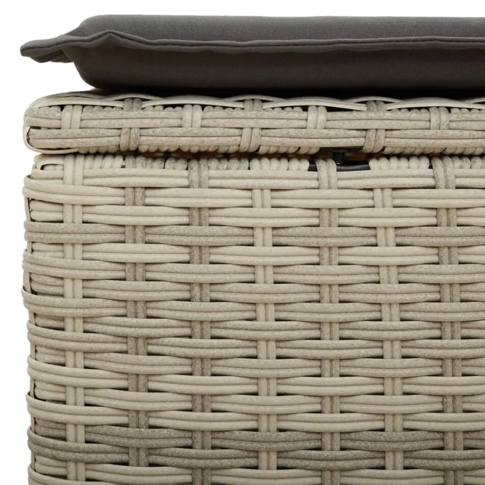 vidaXL Muebles De Jardín-Taburete jardín con cojín ratán sintético 55x55x37cm