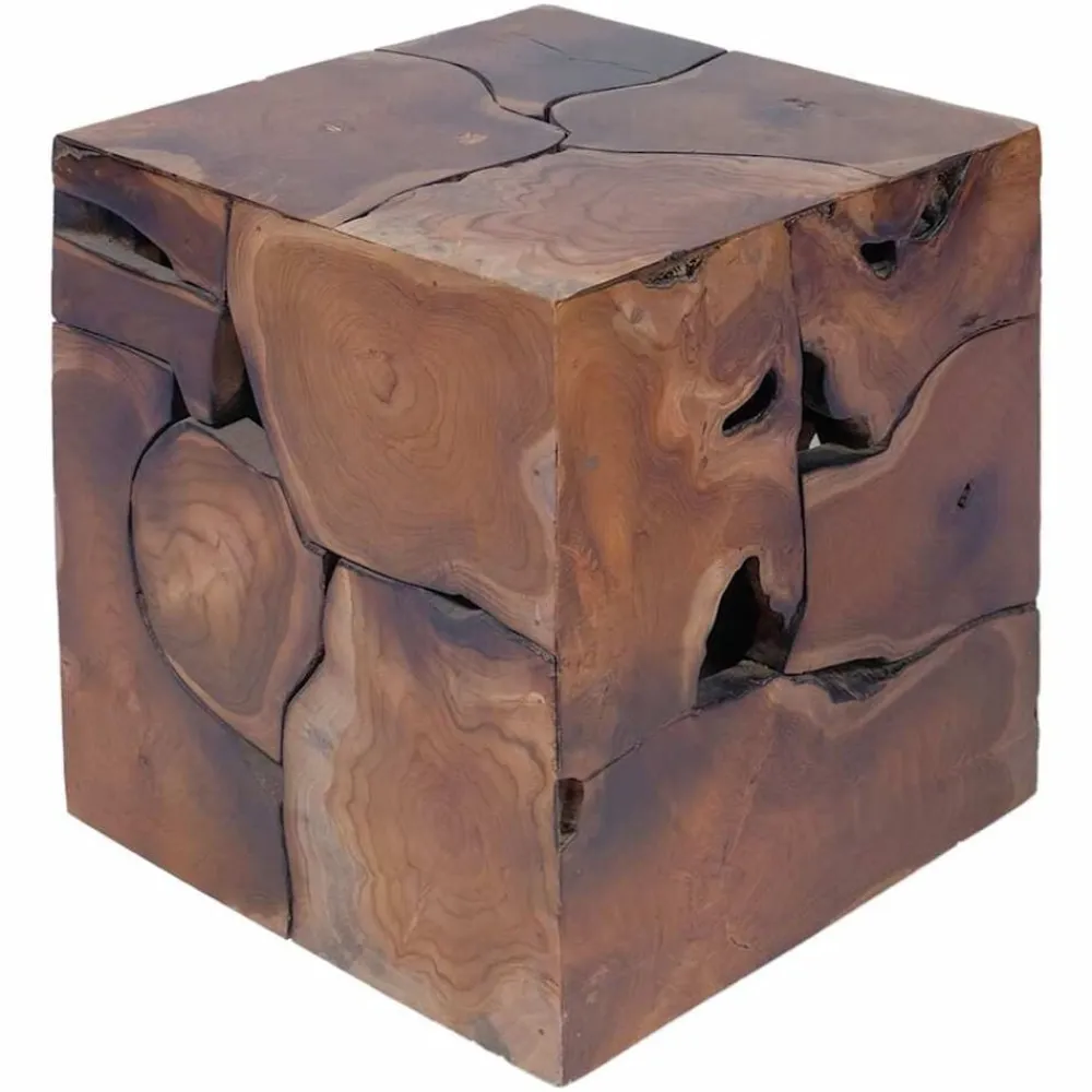 vidaXL Taburete marrón 40x40x45 cm de madera maciza de teca Online