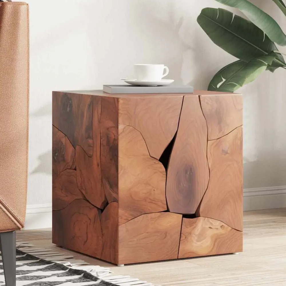 vidaXL Taburete marrón 40x40x45 cm de madera maciza de teca Online