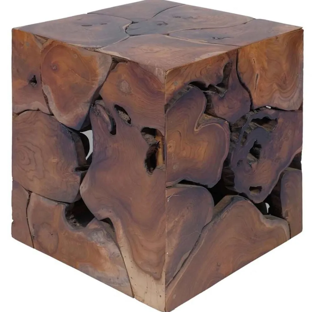 vidaXL Taburete marrón 40x40x45 cm de madera maciza de teca Online