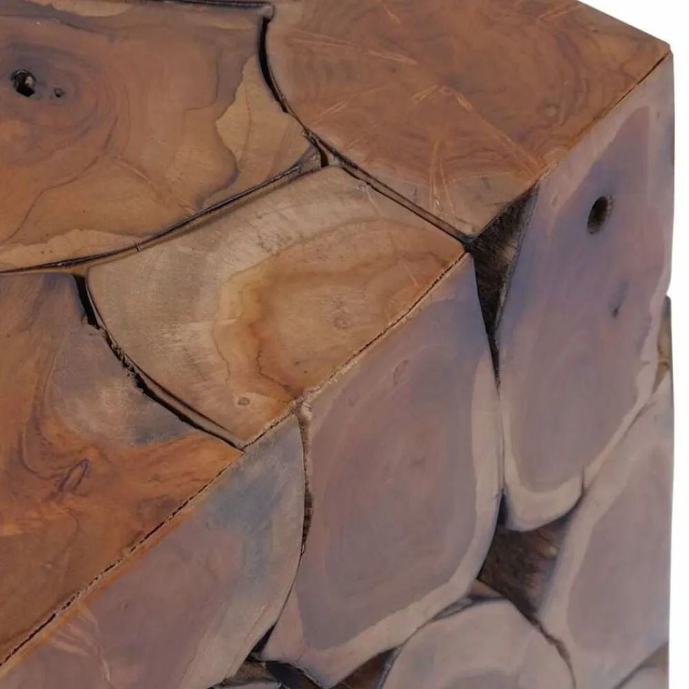 vidaXL Taburete marrón 40x40x45 cm de madera maciza de teca Online