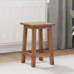 vidaXL Sillas-Taburete Natural 30 x 30 x 47 cm Madera de Caoba