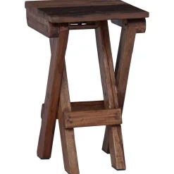 vidaXL Sillas-Taburete Natural 30 x 30 x 48 cm Madera maciza recuperada