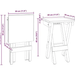 vidaXL Sillas-Taburete Natural 30 x 30 x 48 cm Madera maciza recuperada