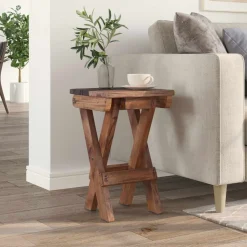 vidaXL Sillas-Taburete Natural 30 x 30 x 48 cm Madera maciza recuperada
