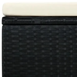 vidaXL Otomanas-Taburete otomana poli ratán 53x53x30 cm negro