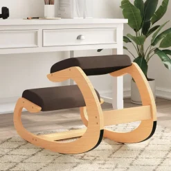 vidaXL Sillas-Taburete rodillas madera contrachapada abedul marrón 55x84x55cm