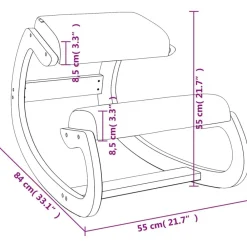 vidaXL Sillas-Taburete rodillas madera contrachapada abedul marrón 55x84x55cm
