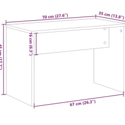 vidaXL Taburete vestidor madera contrachapada madera vieja 70x35x45 cm Madera antigua Clearance