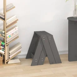 vidaXL Taburetes 2 unidades madera maciza de pino 40x40x45 cm Gris New