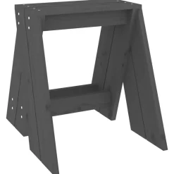 vidaXL Taburetes 2 unidades madera maciza de pino 40x40x45 cm Gris New