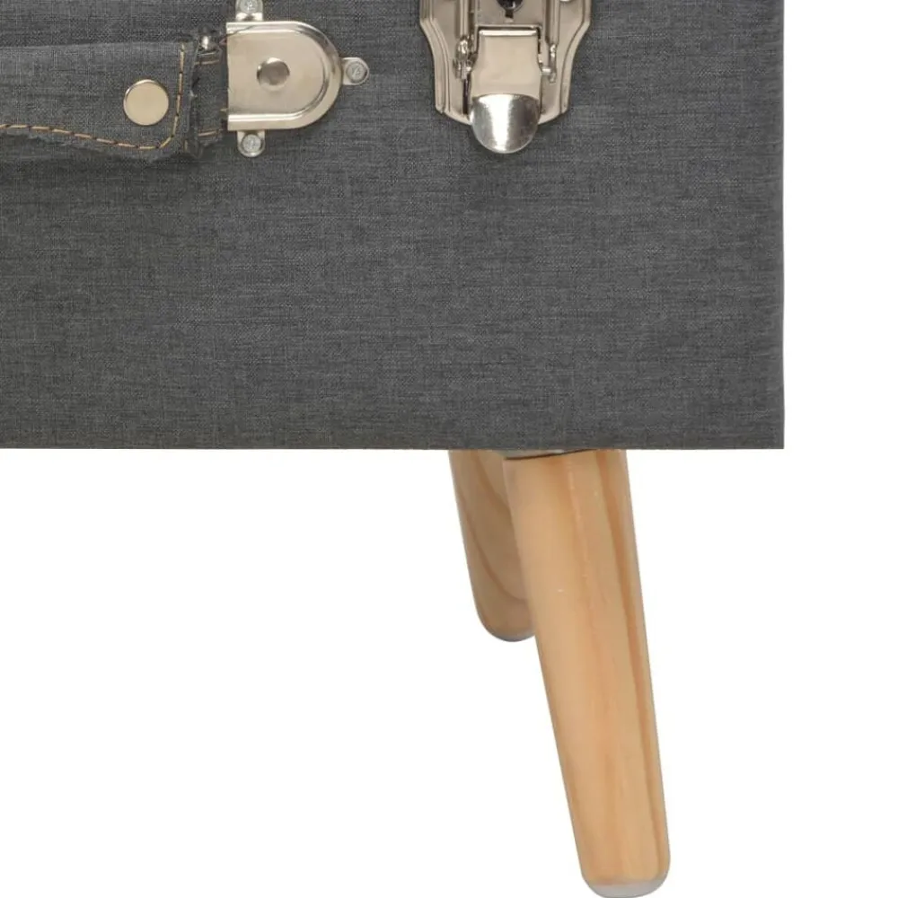 vidaXL Bancos-Taburetes de almacenamiento 3 piezas oscuro de tela