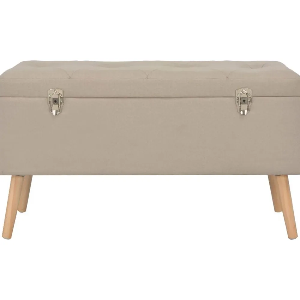 vidaXL Taburetes de almacenamiento 3 piezas de tela Beige