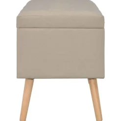 vidaXL Taburetes de almacenamiento 3 piezas de tela Beige