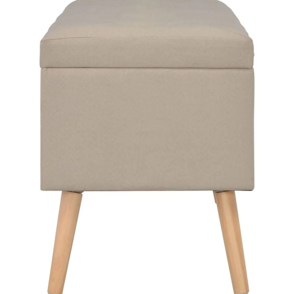 vidaXL Taburetes de almacenamiento 3 piezas de tela Beige