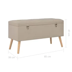vidaXL Taburetes de almacenamiento 3 piezas de tela Beige