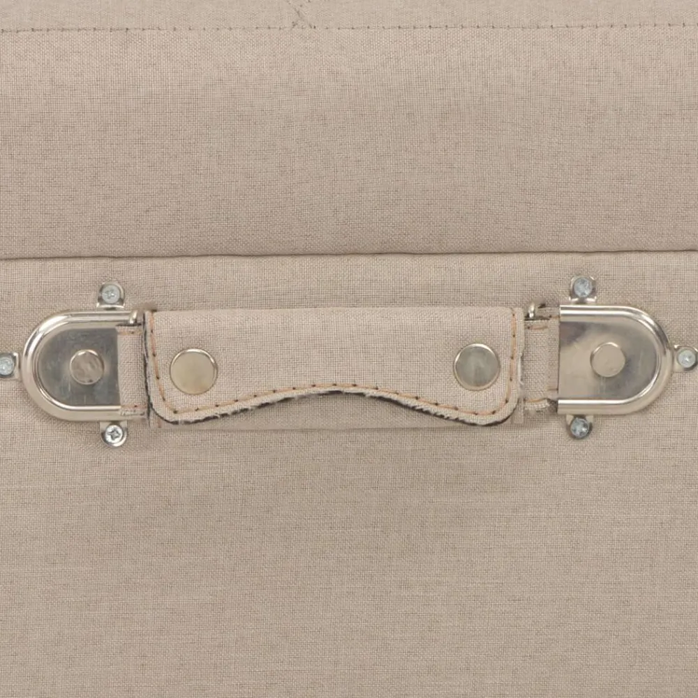 vidaXL Taburetes de almacenamiento 3 piezas de tela Beige