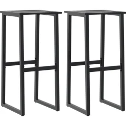 vidaXL Taburetes de bar 2 unidades acero negro 38x38x80 cm Best