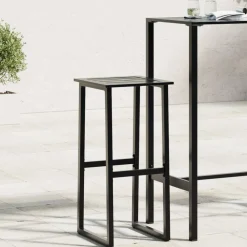 vidaXL Taburetes de bar 2 unidades acero negro 38x38x80 cm Best