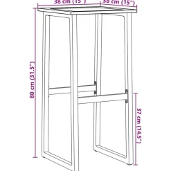 vidaXL Taburetes de bar 2 unidades acero negro 38x38x80 cm Best