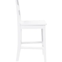 vidaXL Sillas-Taburetes de bar 2 uds madera maciza blanca caucho