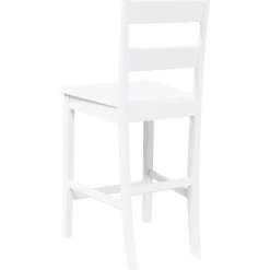 vidaXL Sillas-Taburetes de bar 2 uds madera maciza blanca caucho