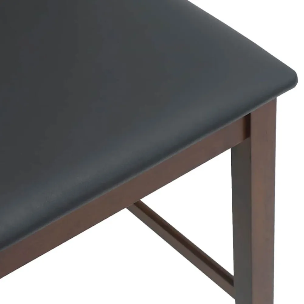 vidaXL Taburetes de bar con cojines 2 uds madera maciza marrón caucho Marrón y negro Outlet