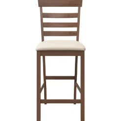 vidaXL Sillas-Taburetes de bar con cojines 2 uds madera maciza marrón caucho