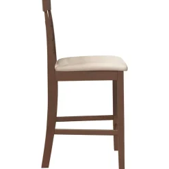 vidaXL Sillas-Taburetes de bar con cojines 2 uds madera maciza marrón caucho