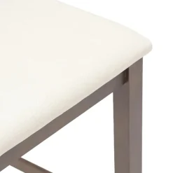 vidaXL Sillas-Taburetes de bar con cojines 2 uds madera maciza marrón caucho