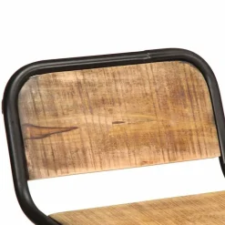 vidaXL Sillas-Taburetes de barra 2 uds 46x35,5x80 cm madera maciza de mango