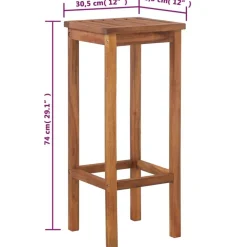 vidaXL Muebles De Jardín-Taburetes de cocina 2 unidades madera maciza de acacia