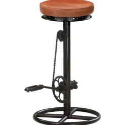vidaXL Sillas-Taburetes de cocina 2 uds cuero auténtico cabra negro y marrón