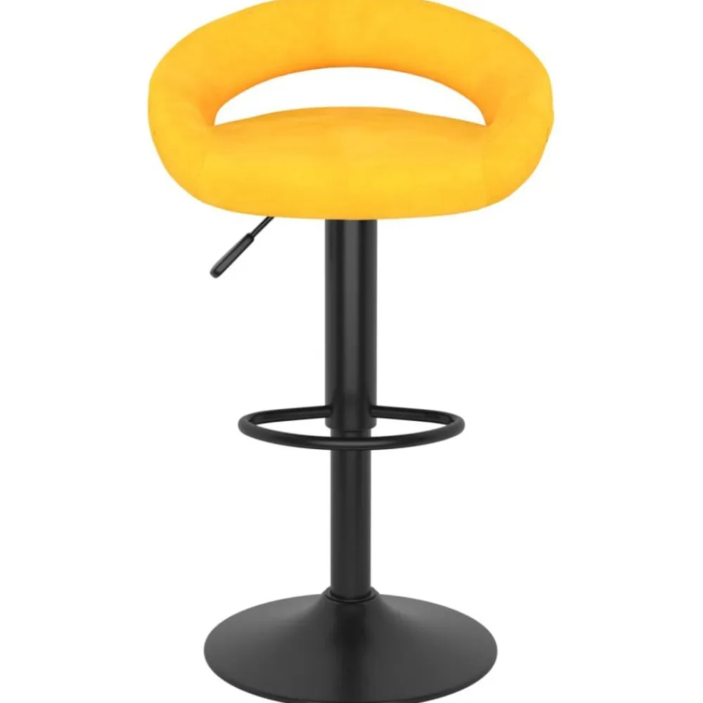vidaXL Taburetes de cocina 2 unidades terciopelo Amarillo mostaza