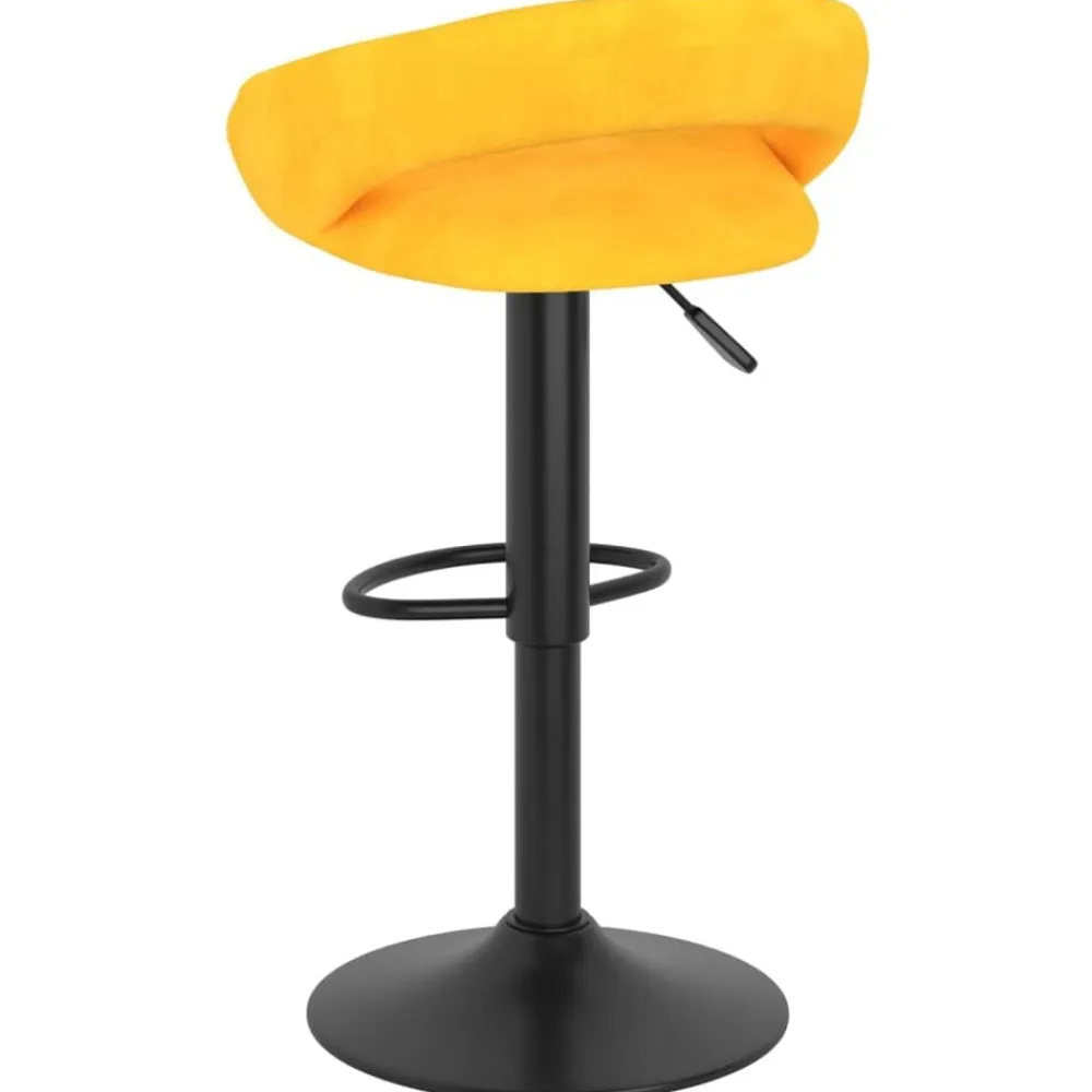 vidaXL Taburetes de cocina 2 unidades terciopelo Amarillo mostaza