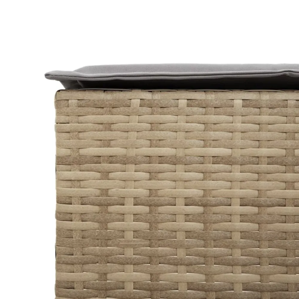 vidaXL Taburetes de cocina con cojines 2 uds ratán sintético beige beige y gris Best