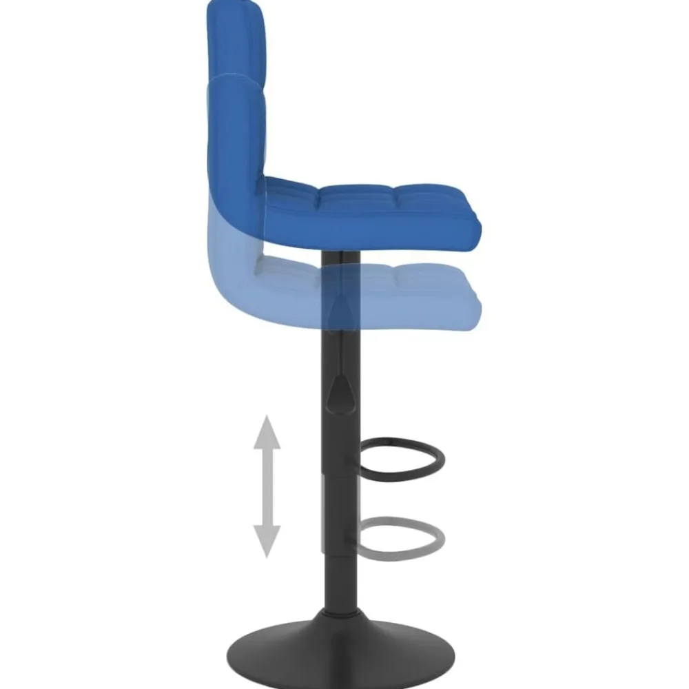 vidaXL Taburetes de cocina 2 unidades tela Azul New