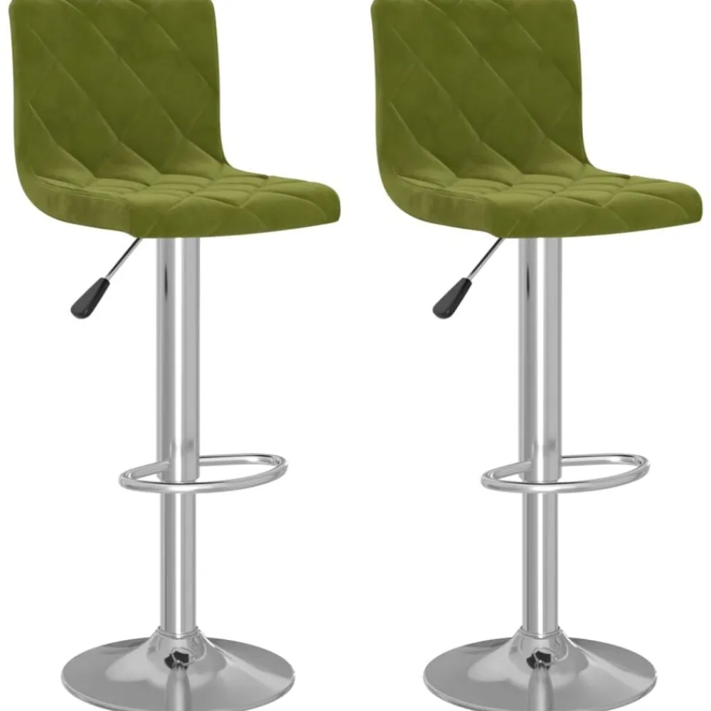vidaXL Taburetes de cocina 2 uds terciopelo Verde claro