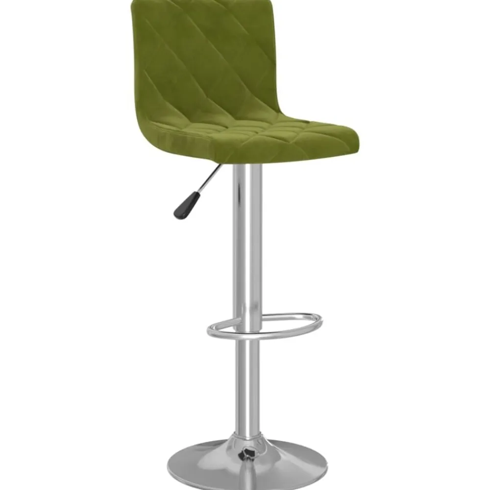 vidaXL Taburetes de cocina 2 uds terciopelo Verde claro